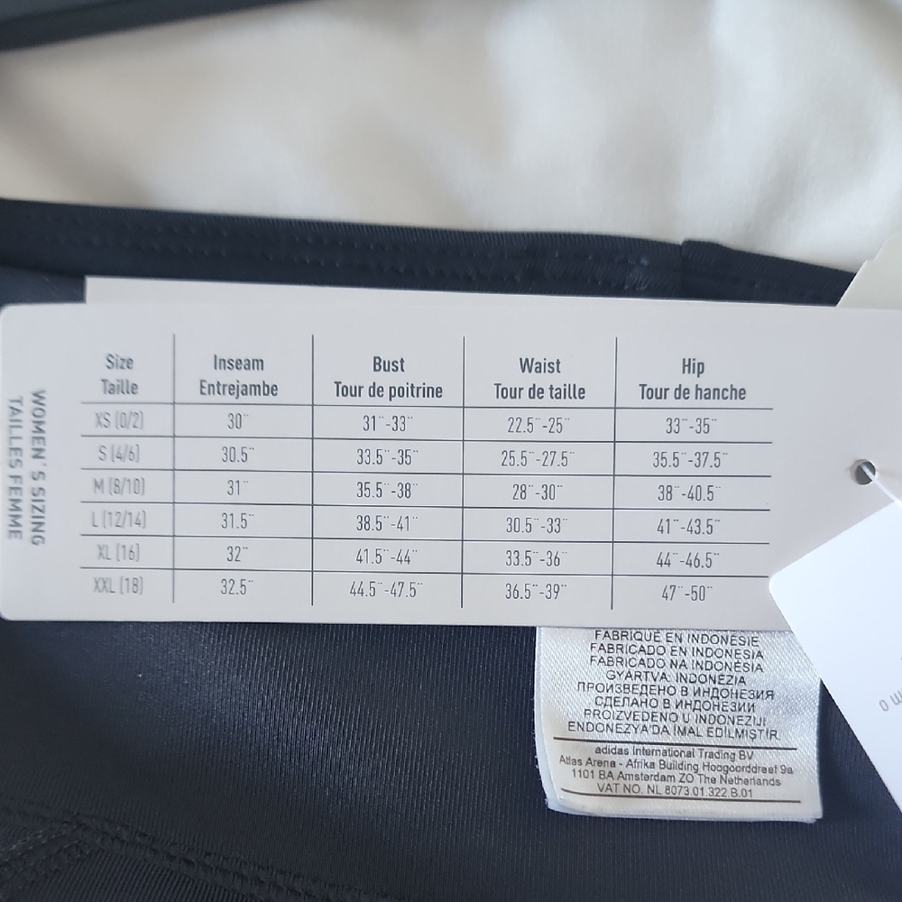 adidas Black and White Leggings with Signature Stripes - Picture 4 of 4